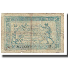 France, 50 Centimes, 1917-1919 Army Treasury, VG(8-10), KM:M1