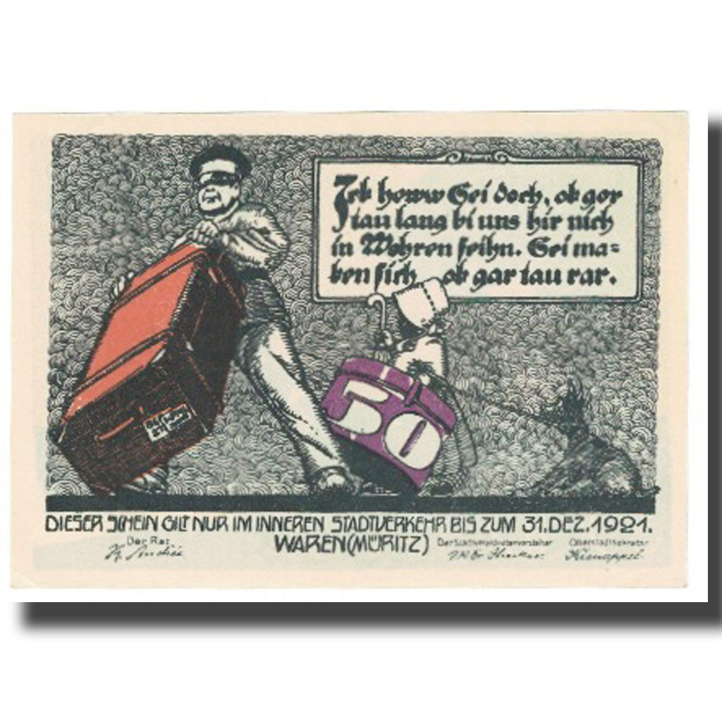 Banknote, Germany, 50 Pfennig, 1921, 1921-12-31, UNC(63)