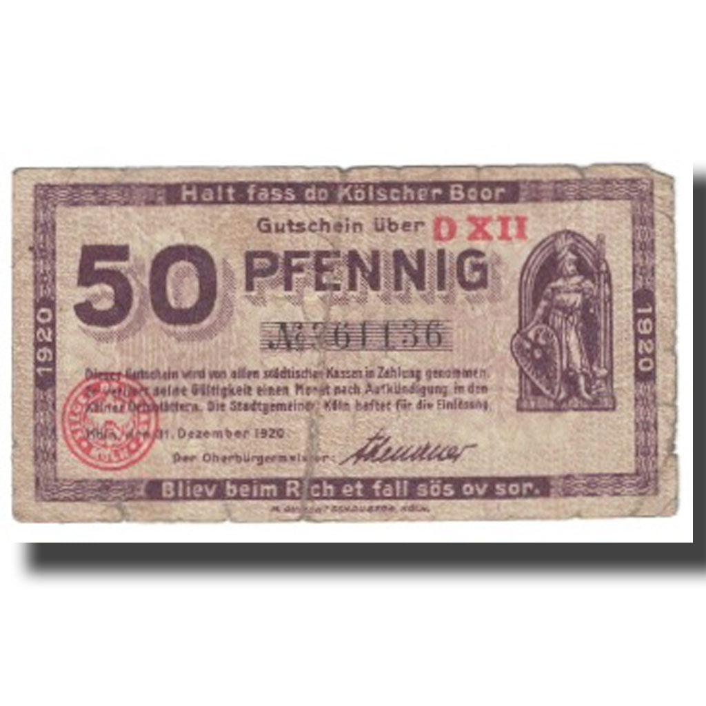 Banknote, Germany, 50 Pfennig, 1920, 1920-12-31, UNC(63)