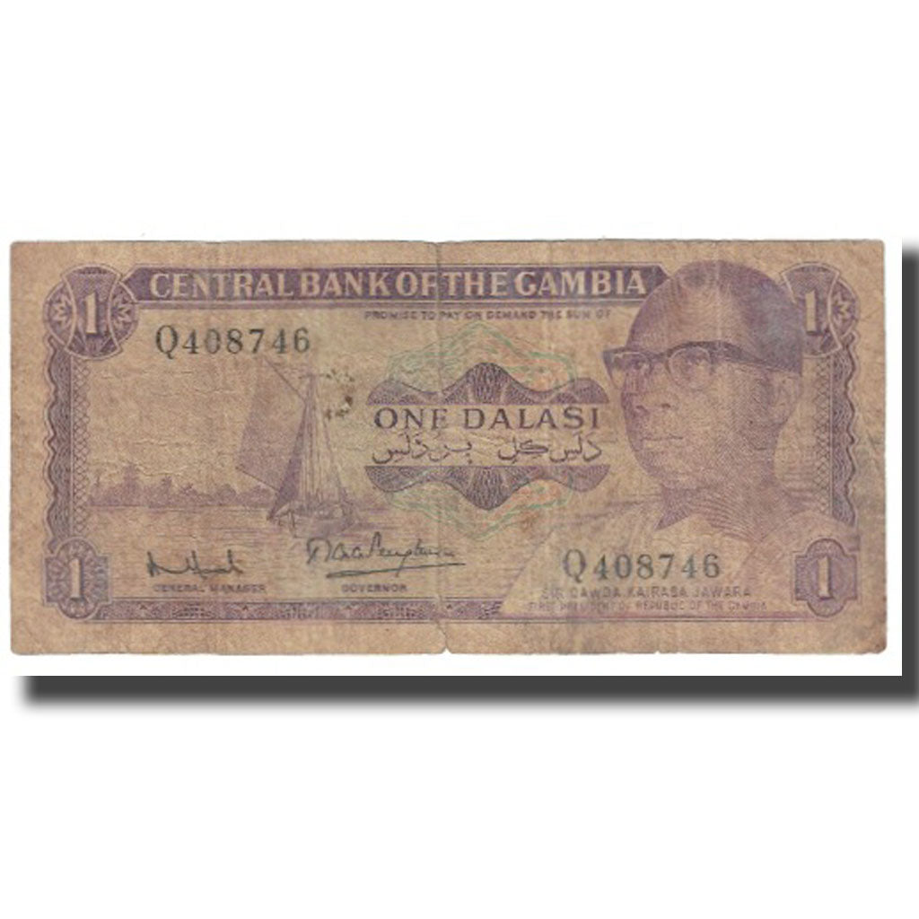 Banknot, Gambia, 1 Dalasi, KM:4f, G(4-6)