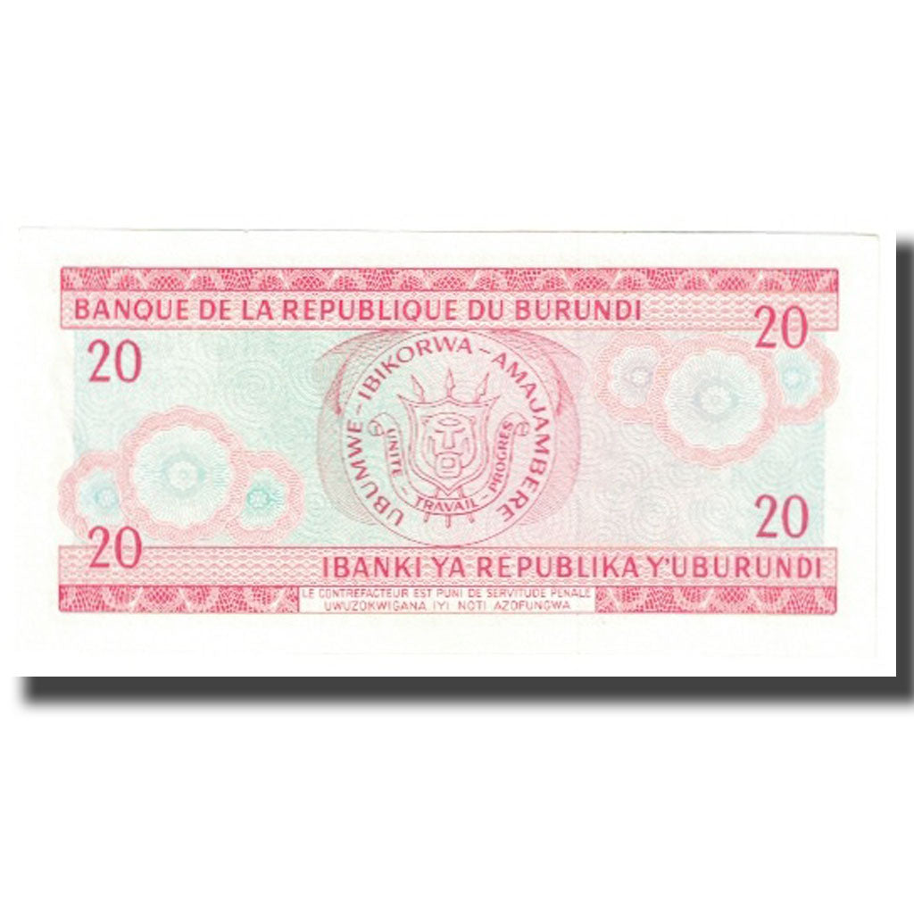 Banknote, Burundi, 20 Francs, 1979, 1979-06-01, KM:27A, UNC(65-70)