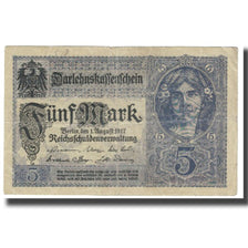 Banknote, Germany, 5 Mark, 1917, 1917-08-01, KM:56a, VF(20-25)