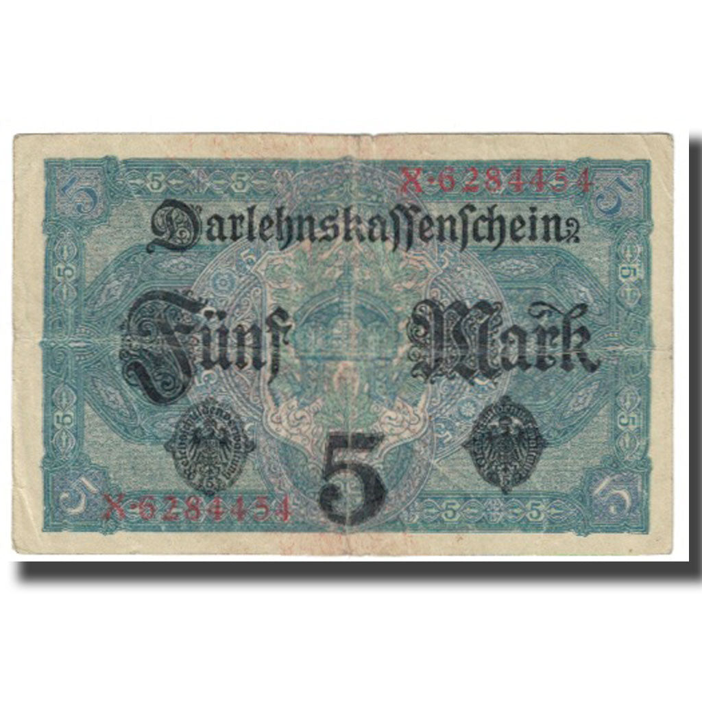Banknote, Germany, 5 Mark, 1917, 1917-08-01, KM:56a, VF(20-25)