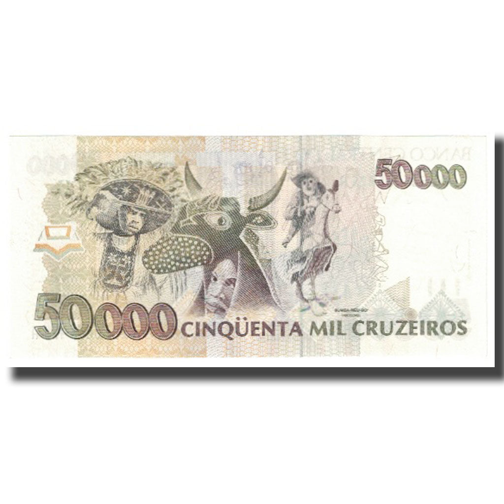 Banconote, Brasile, 50,000 Cruzeiros, KM:234a, FDS