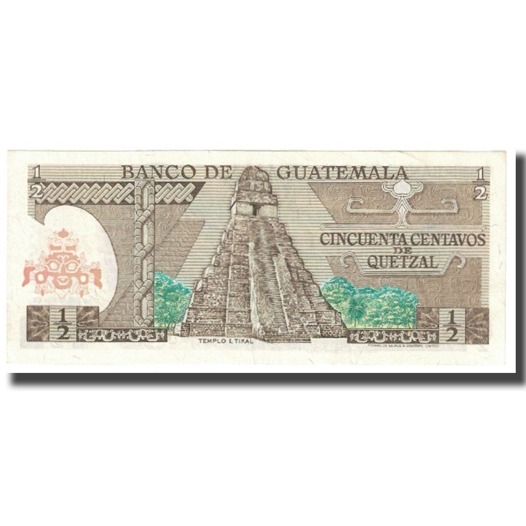 Banknote, Guatemala, 1/2 Quetzal, 1980, 1980-01-02, KM:72a, AU(55-58)