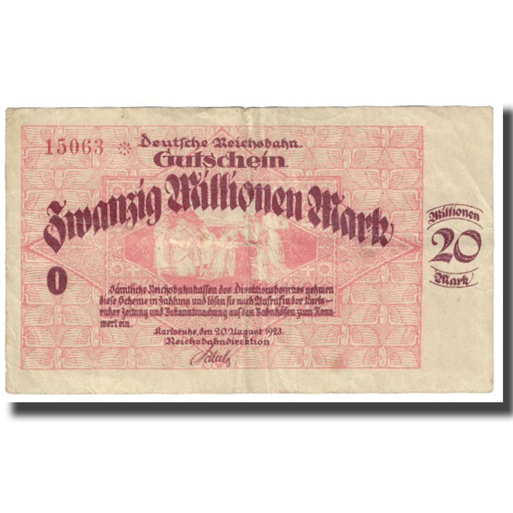 Banknote, Germany, 20 Mark, 1923, 1923-08-20, EF(40-45)