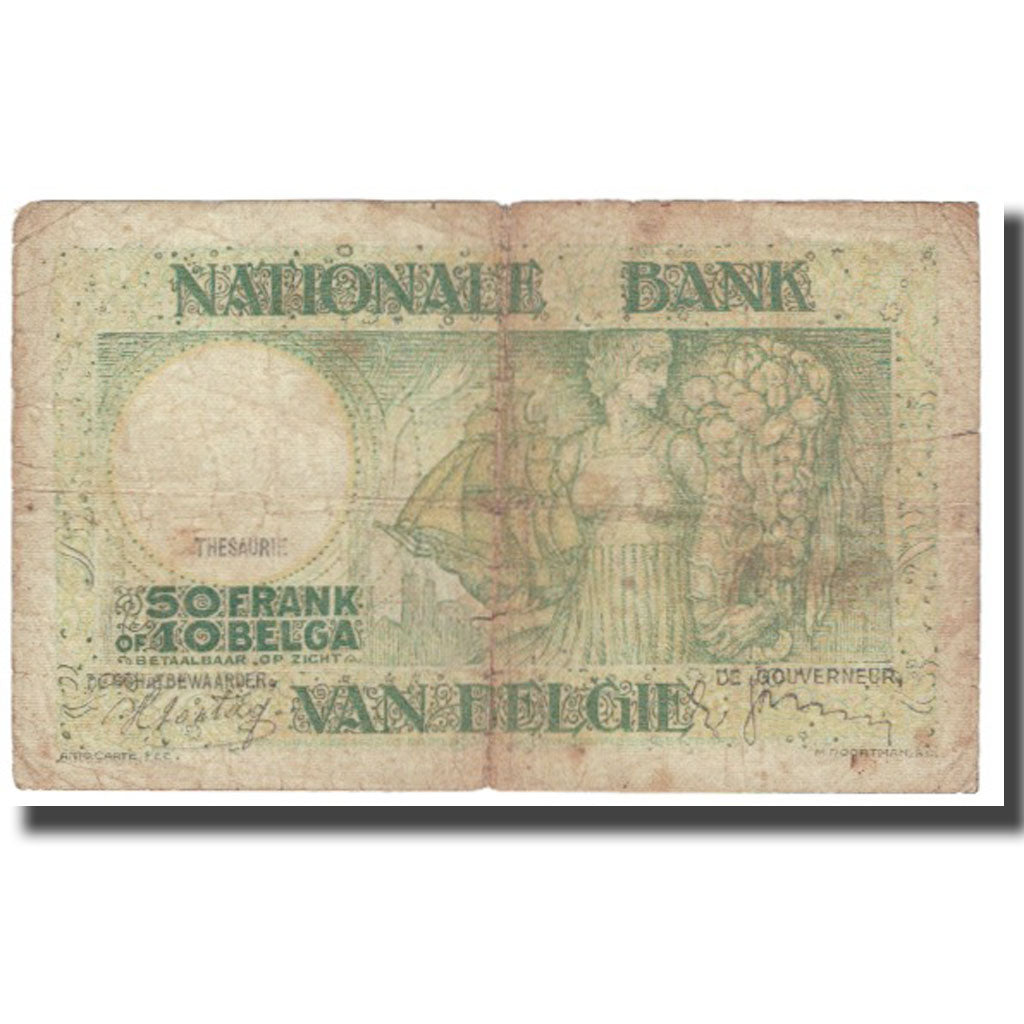 Banknote, Belgium, 50 Francs-10 Belgas, 1938, 1938-06-30, KM:106, VF(20-25)