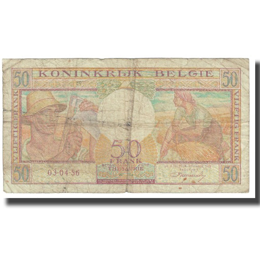 Banknote, Belgium, 50 Francs, 1956, 1956-04-03, KM:133b, VF(20-25)