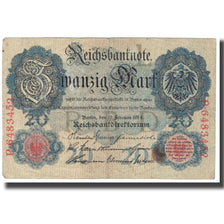Billete, 20 Mark, 1914, Alemania, 1914-02-19, KM:46a, MBC+
