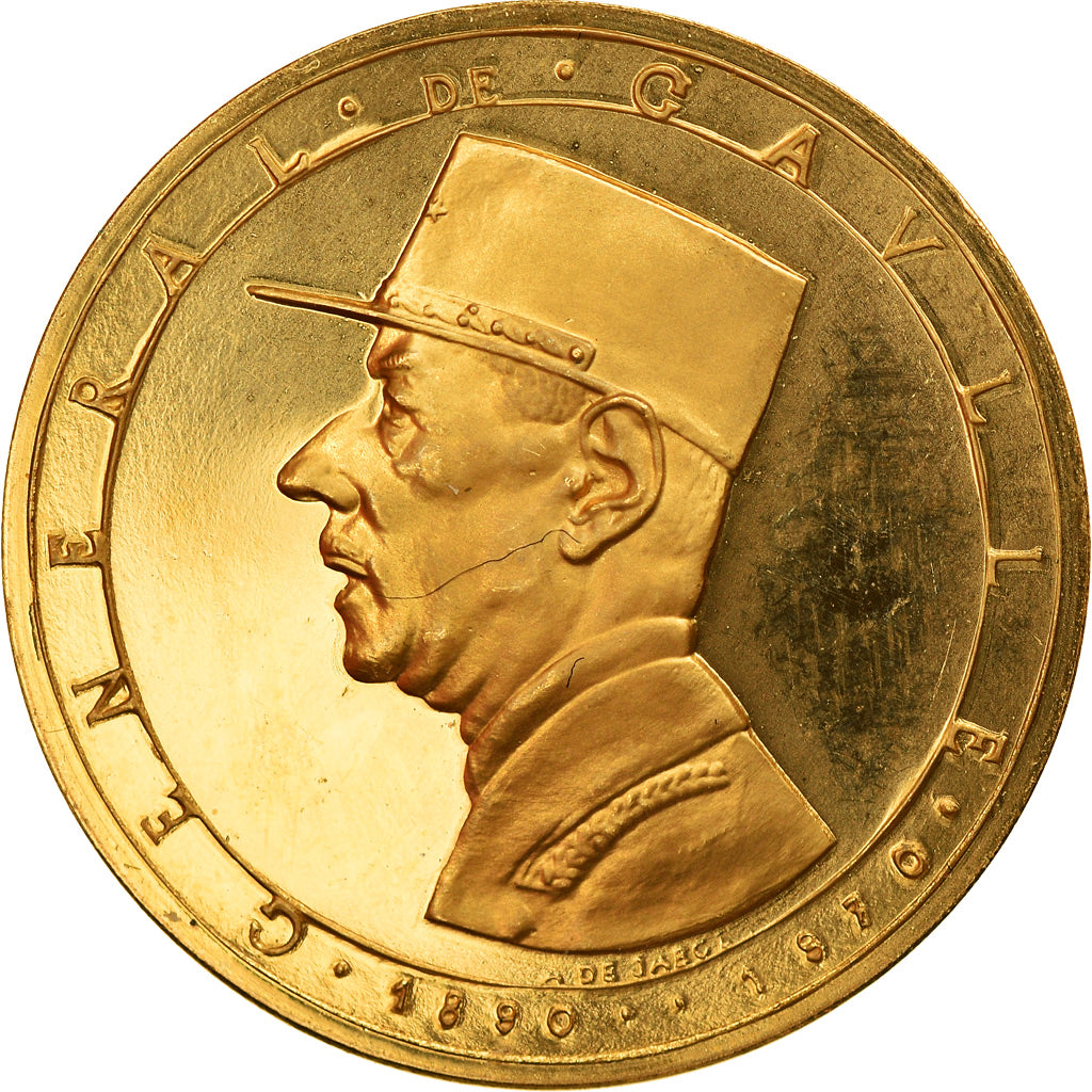 France, Médaille, Mémorial du Général de Gaulle, 1972, De Jaeger, FDC, Or