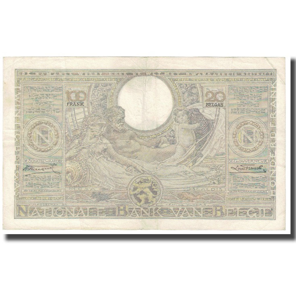 Banknote, Belgium, 100 Francs-20 Belgas, 1935, 1935-09-23, KM:107, EF(40-45)