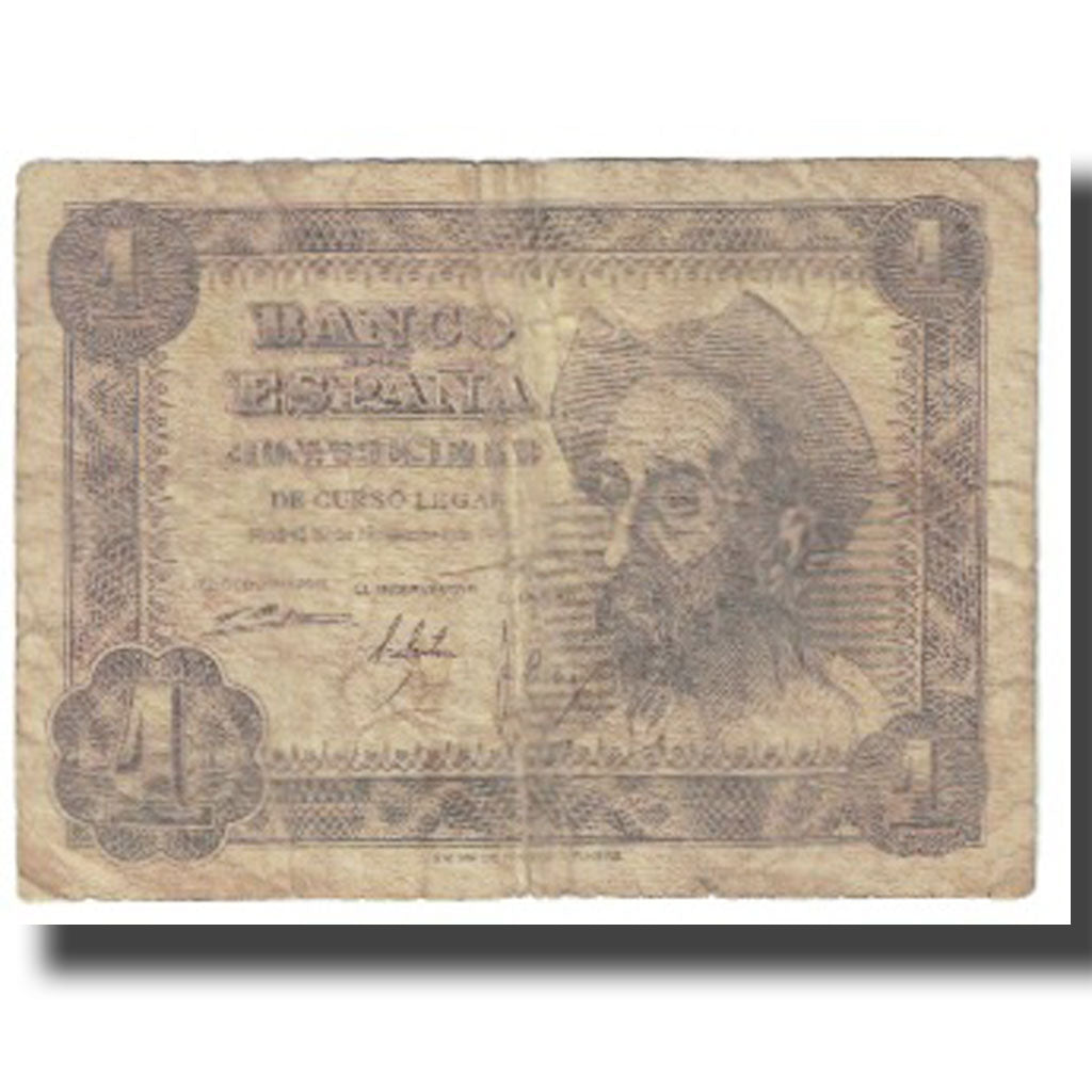 Billet, Espagne, 1 Peseta, 1951, 1951-11-19, KM:139a, AB+
