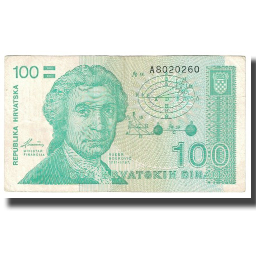 Billet, Croatie, 100 Dinara, 1991, 1991-10-08, KM:20a, TTB