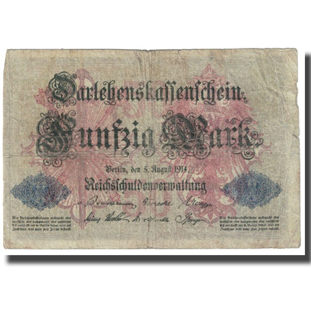 Geldschein, Deutschland, 50 Mark, 1914, 1914-08-05, KM:49a, SGE
