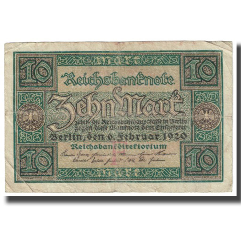 Banknote, Germany, 10 Mark, 1920, 1920-02-06, KM:67b, EF(40-45)