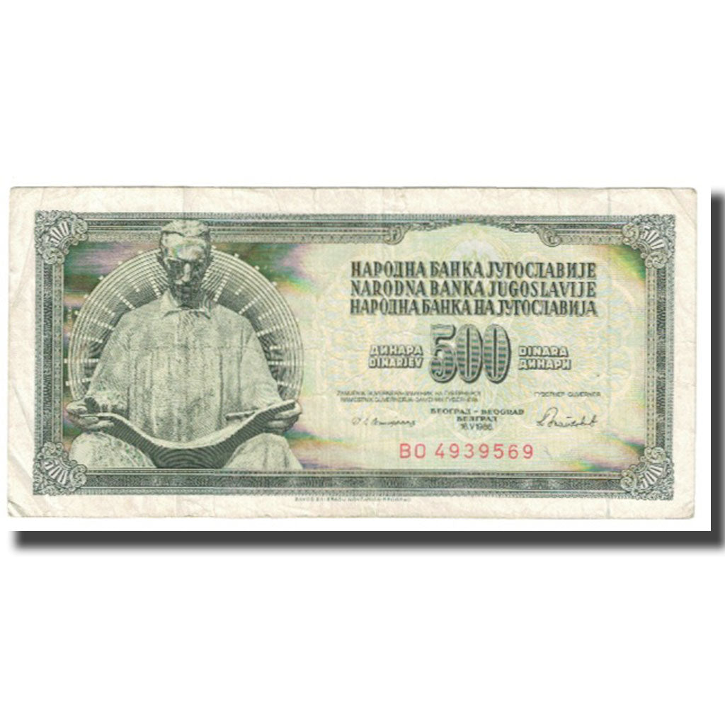 Banconote, Iugoslavia, 500 Dinara, 1986, 1986-05-16, KM:91c, BB+