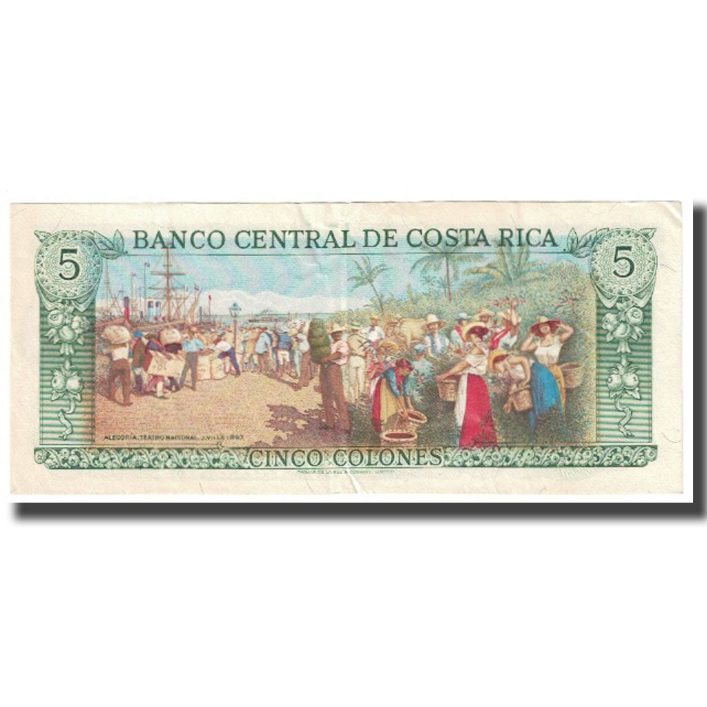 Billete, 5 Colones, 1990, Costa Rica, 1990-01-01, KM:241, MBC