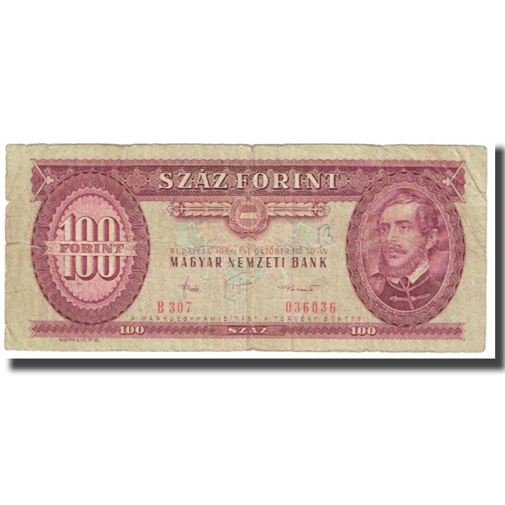 Banknot, Węgry, 100 Forint, 1984, 1984-10-30, KM:171g, G(4-6)