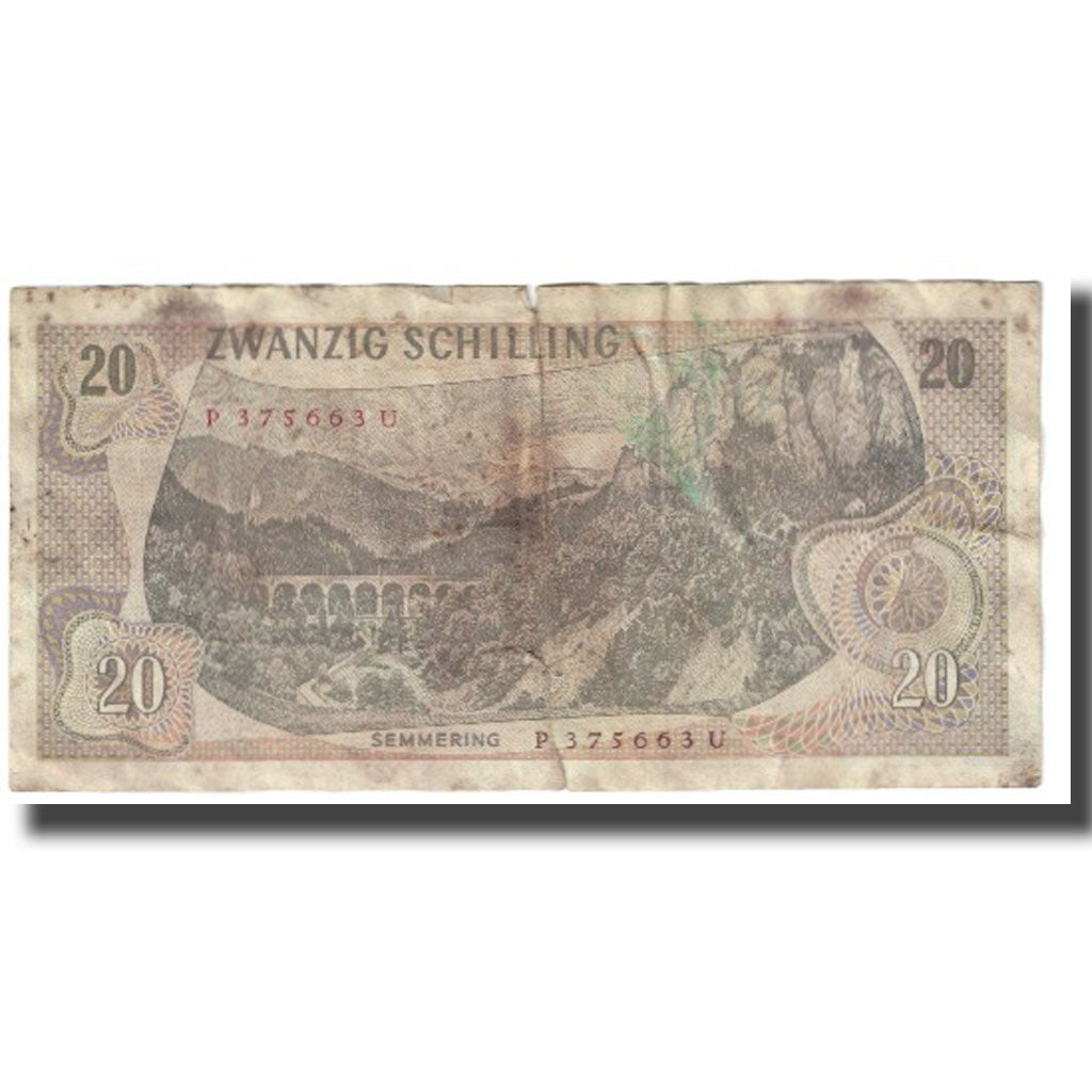 Banknote, Austria, 20 Schilling, 1967, 1967-07-02, KM:142a, G(4-6)