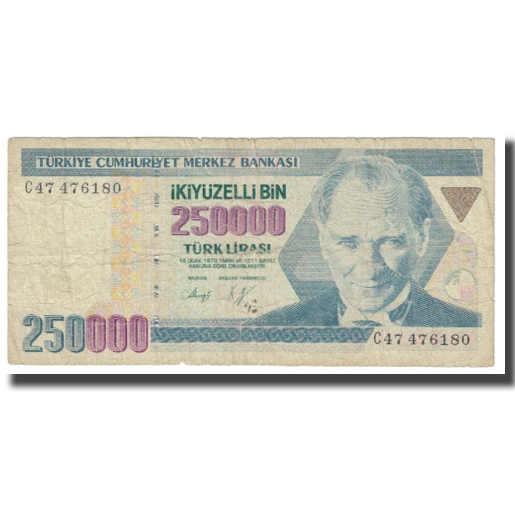 Geldschein, Türkei, 250,000 Lira, 1970, 1970-10-14, KM:211, SGE