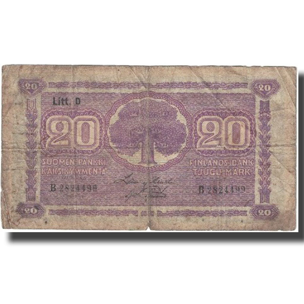Banknote, Finland, 20 Markkaa, KM:71a, VG(8-10)