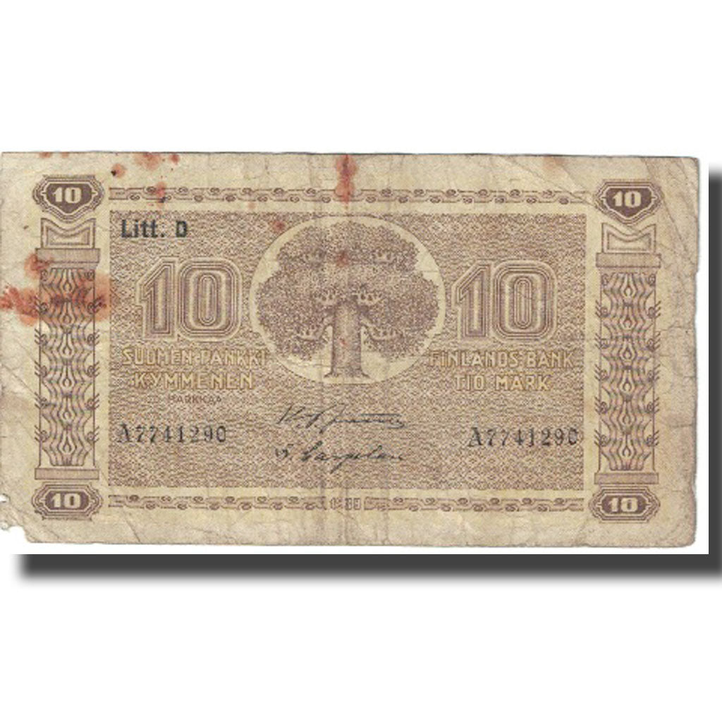 Banknote, Finland, 10 Markkaa, KM:70a, VG(8-10)