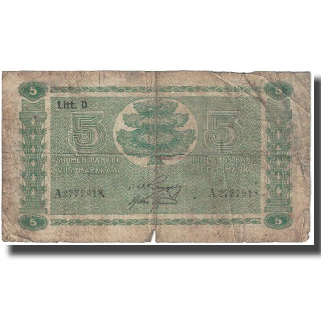 Banconote, Finlandia, 5 Markkaa, KM:69a, B