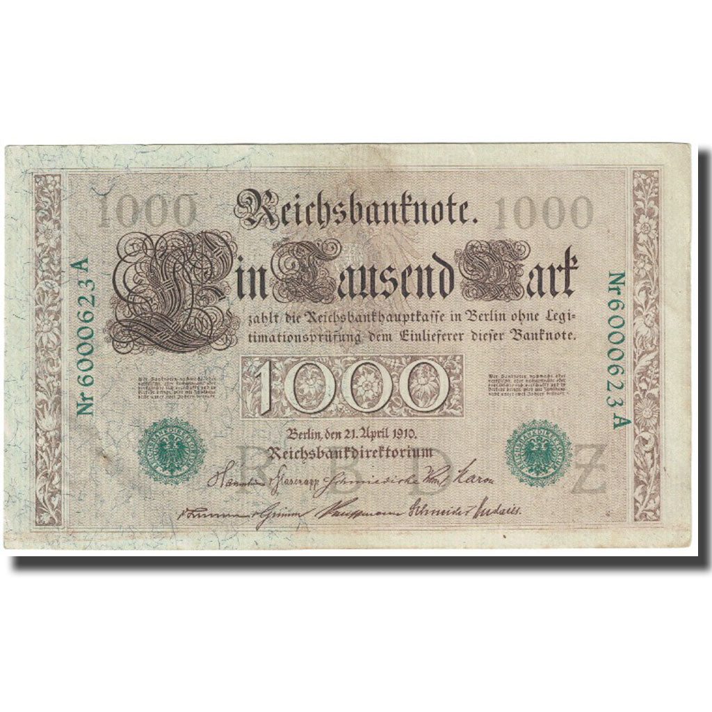 Banknote, Germany, 1000 Mark, 1910, 1910-04-21, KM:45a, AU(50-53)