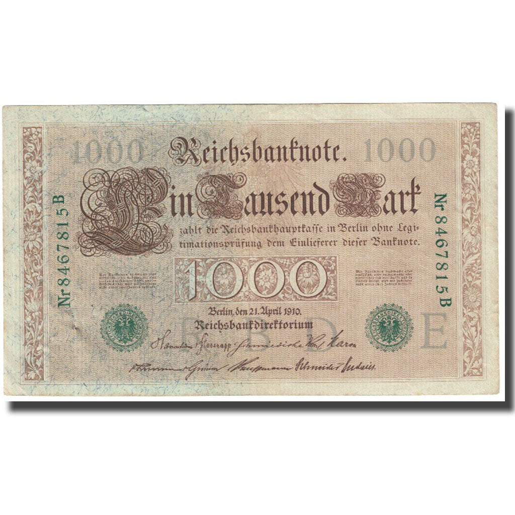 Banknote, Germany, 1000 Mark, 1910, 1910-04-21, KM:45a, AU(50-53)