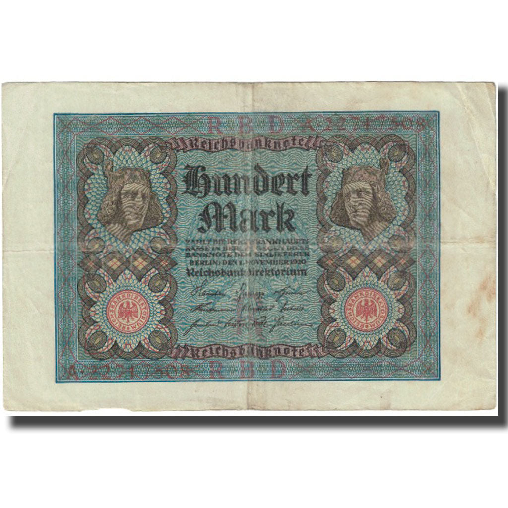 Banknot, Niemcy, 100 Mark, 1920, 1920-11-01, KM:69a, EF(40-45)