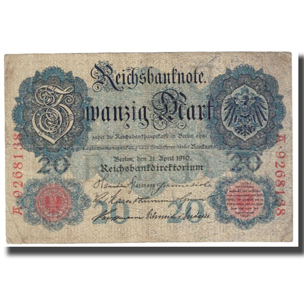 Banknote, Germany, 20 Mark, 1910, 1910-04-21, KM:40c, EF(40-45)