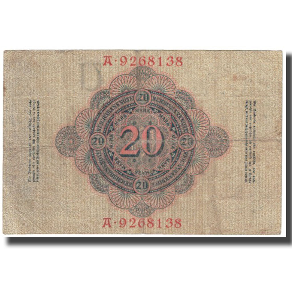 Banknote, Germany, 20 Mark, 1910, 1910-04-21, KM:40c, EF(40-45)