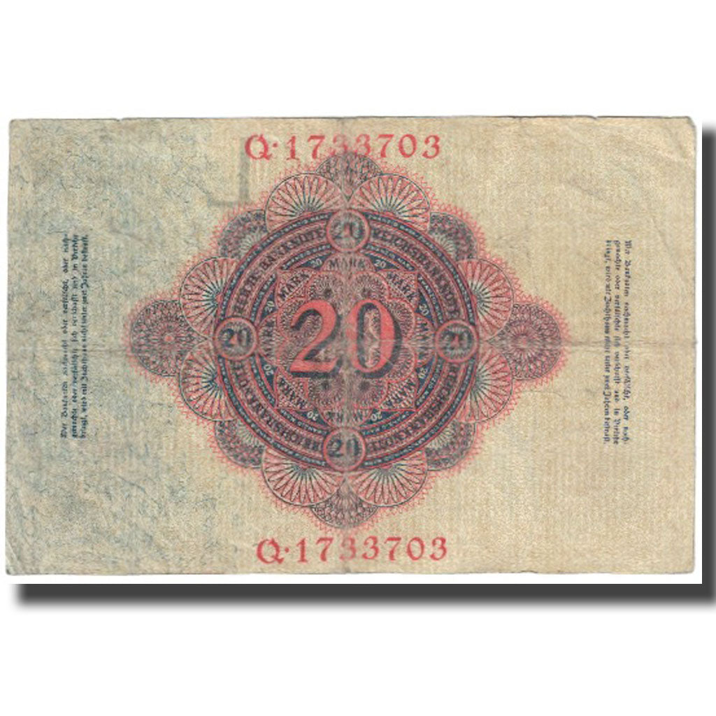 Banknote, Germany, 20 Mark, 1910, 1910-04-21, KM:40c, EF(40-45)