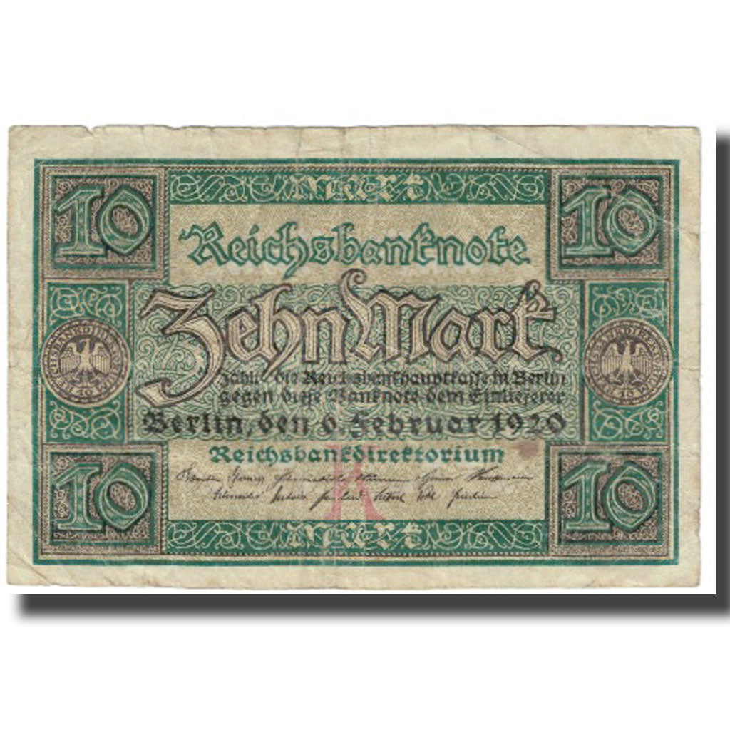 Banknote, Germany, 10 Mark, 1920, 1920-02-06, KM:67a, EF(40-45)