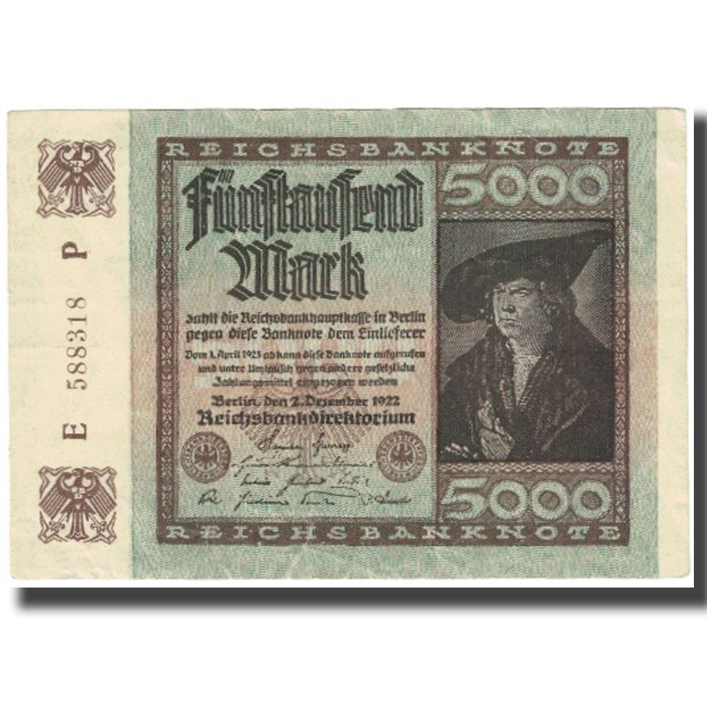 Banknote, Germany, 5000 Mark, 1922, 1922-12-02, KM:81a, UNC(63)