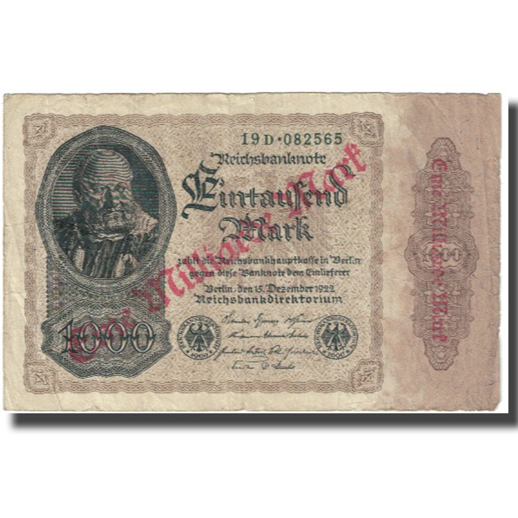 Banknote, Germany, 1 Milliarde Mark on 1000 Mark, 1922, 1922-12-15, KM:113a