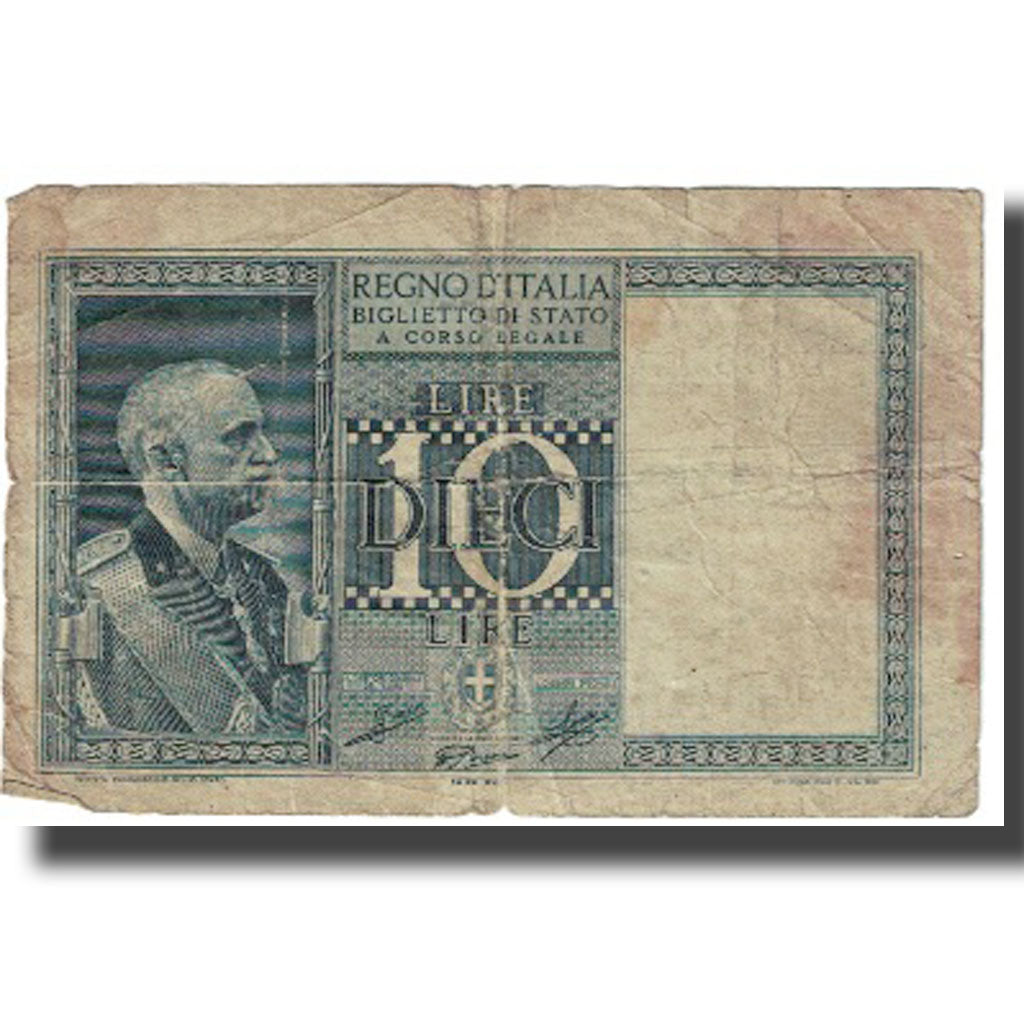 Banknote, Italy, 10 Lire, 1939, KM:25c, G(4-6)