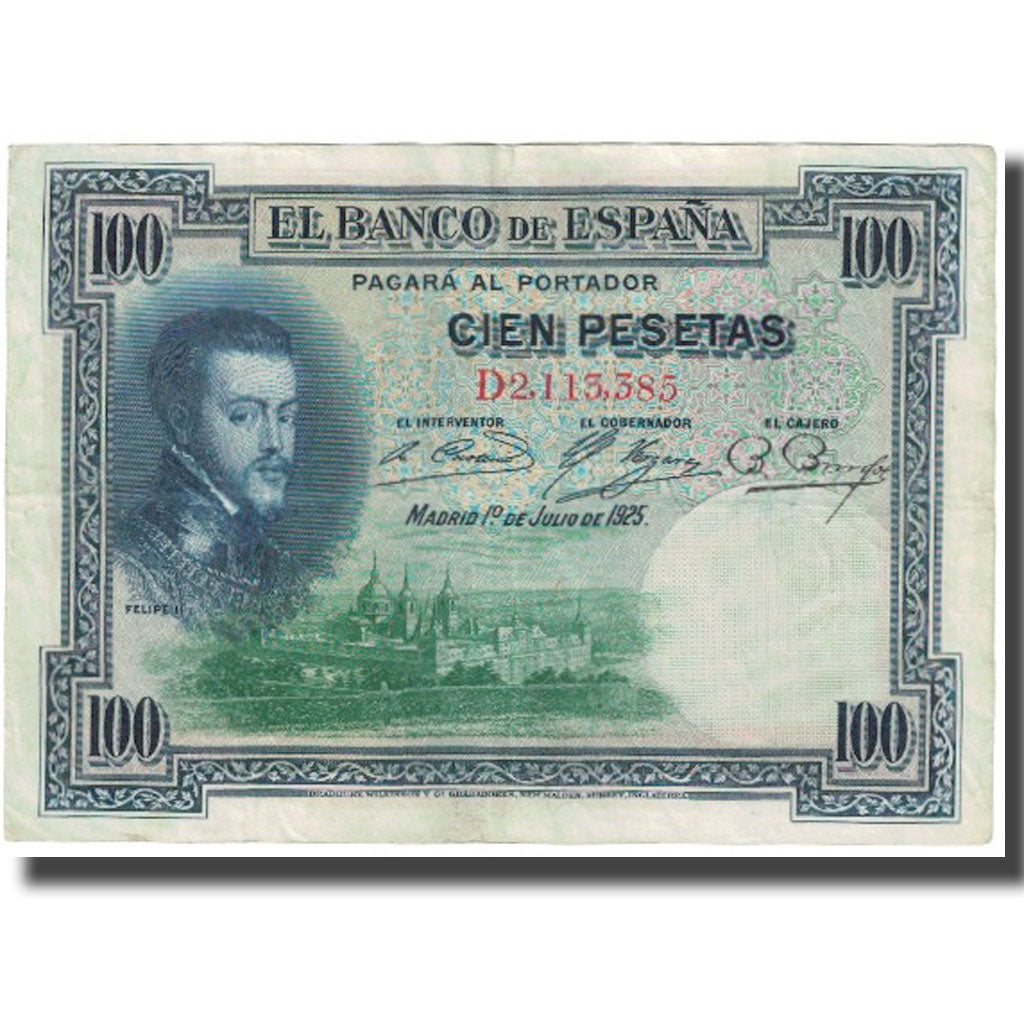 Banknote, Spain, 100 Pesetas, 1925, 1925-07-01, KM:69c, AU(55-58)
