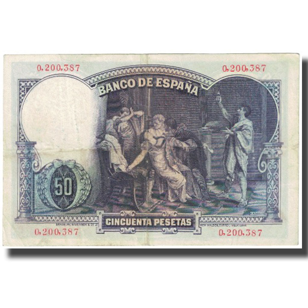 Banconote, Spagna, 50 Pesetas, 1931, 1931-04-25, KM:82, BB