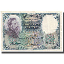 Banknote, Spain, 50 Pesetas, 1931, 1931-04-25, KM:82, EF(40-45)
