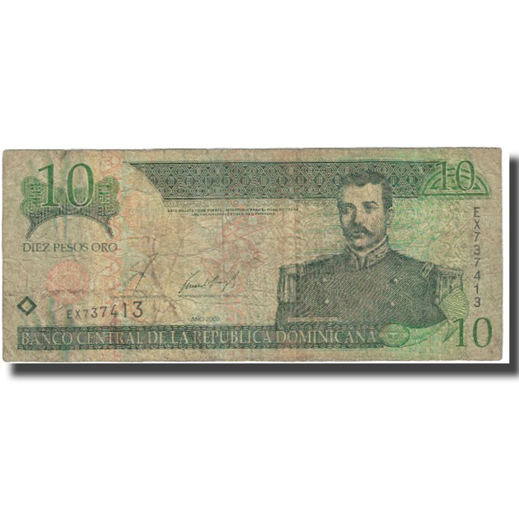 Billete, 10 Pesos Oro, 2002, República Dominicana, KM:168a, BC