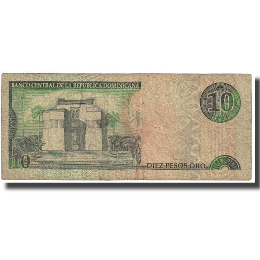 Billete, 10 Pesos Oro, 2002, República Dominicana, KM:168a, BC