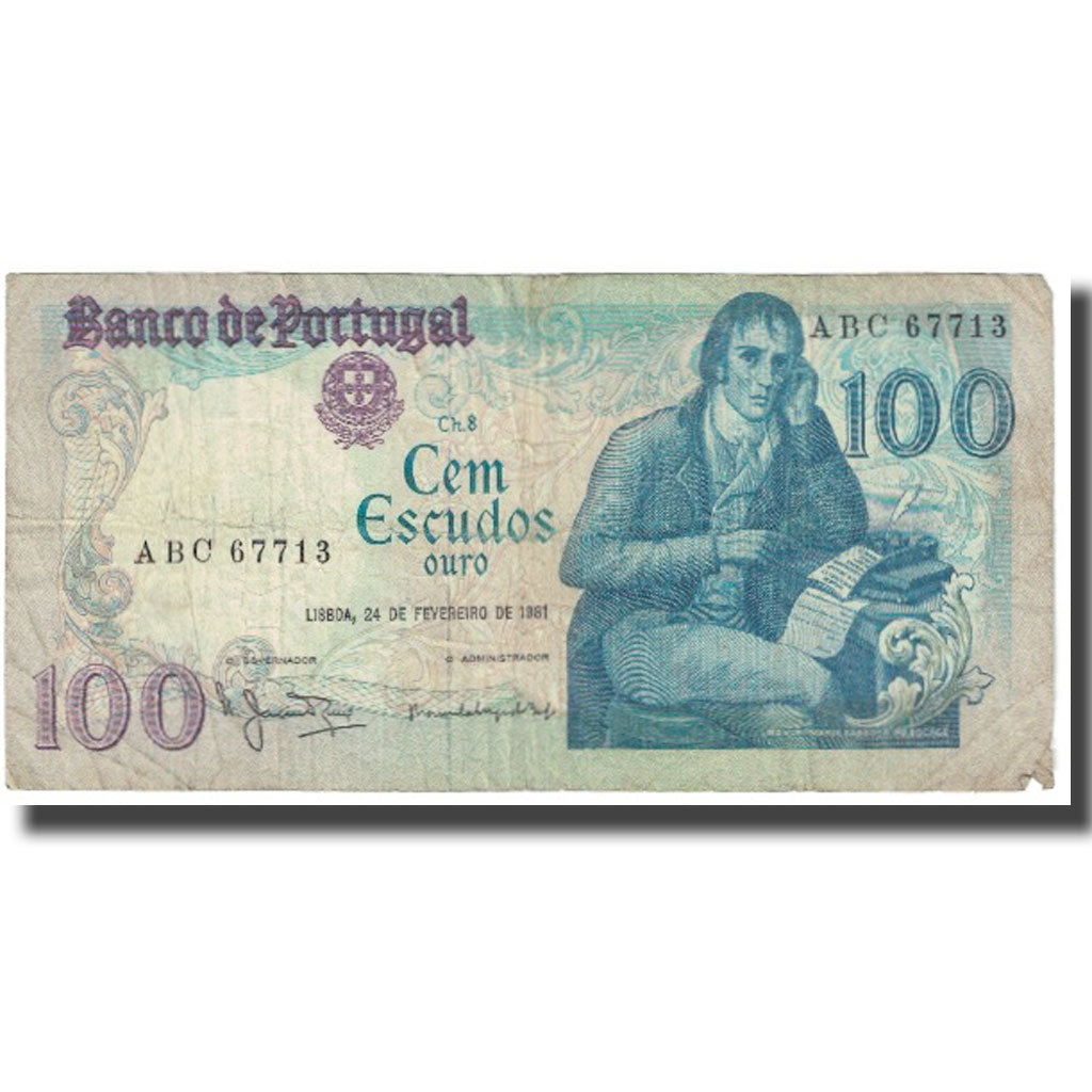 Biljet, Portugal, 100 Escudos, 1981, 1981-02-24, KM:178b, TTB