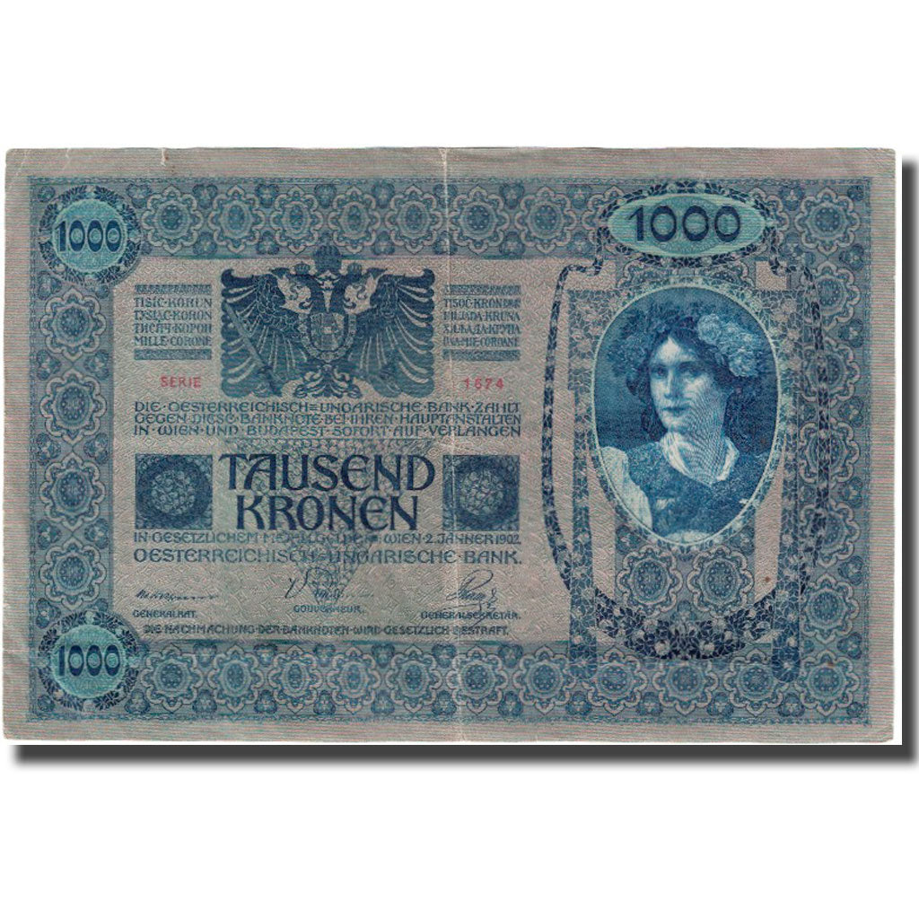 Banknote, Austria, 1000 Kronen, 1902, 1902-01-02, KM:57a, AU(50-53)