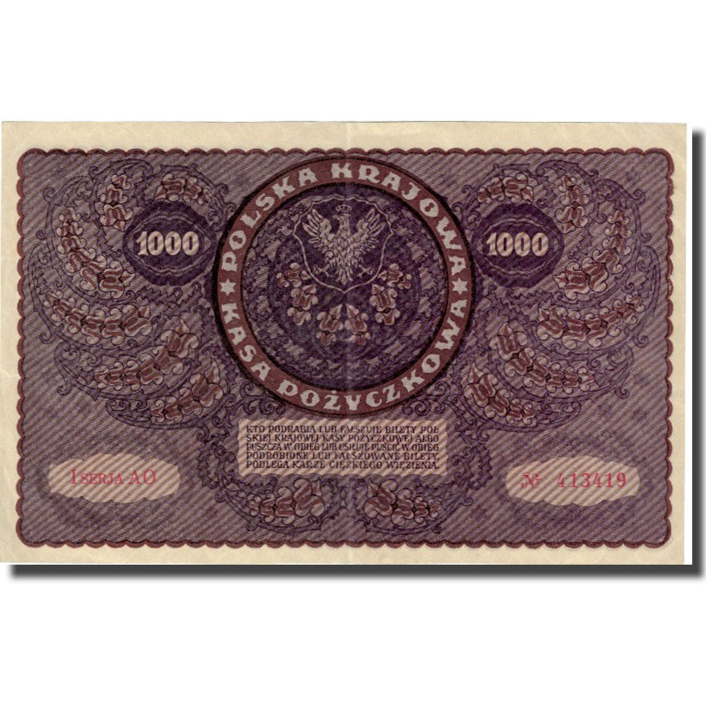 Banknote, Poland, 1000 Marek, 1919, 1919-08-23, KM:29, UNC(63)