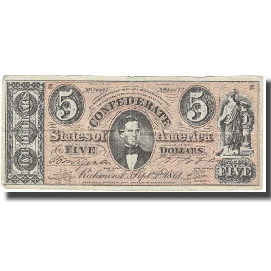 Billet, États-Unis, 5 Dollars, 1861, 1861-09-02, Faux moderne, SUP