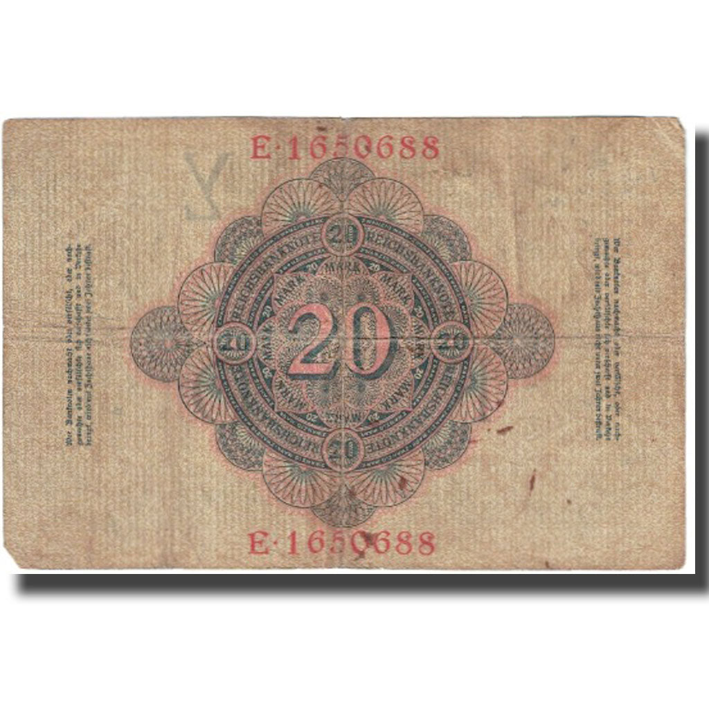 Banknote, Germany, 20 Mark, 1910, 1910-04-21, KM:46b, EF(40-45)