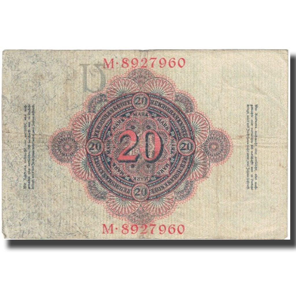 Banknote, Germany, 20 Mark, 1910, 1910-04-21, KM:46b, EF(40-45)