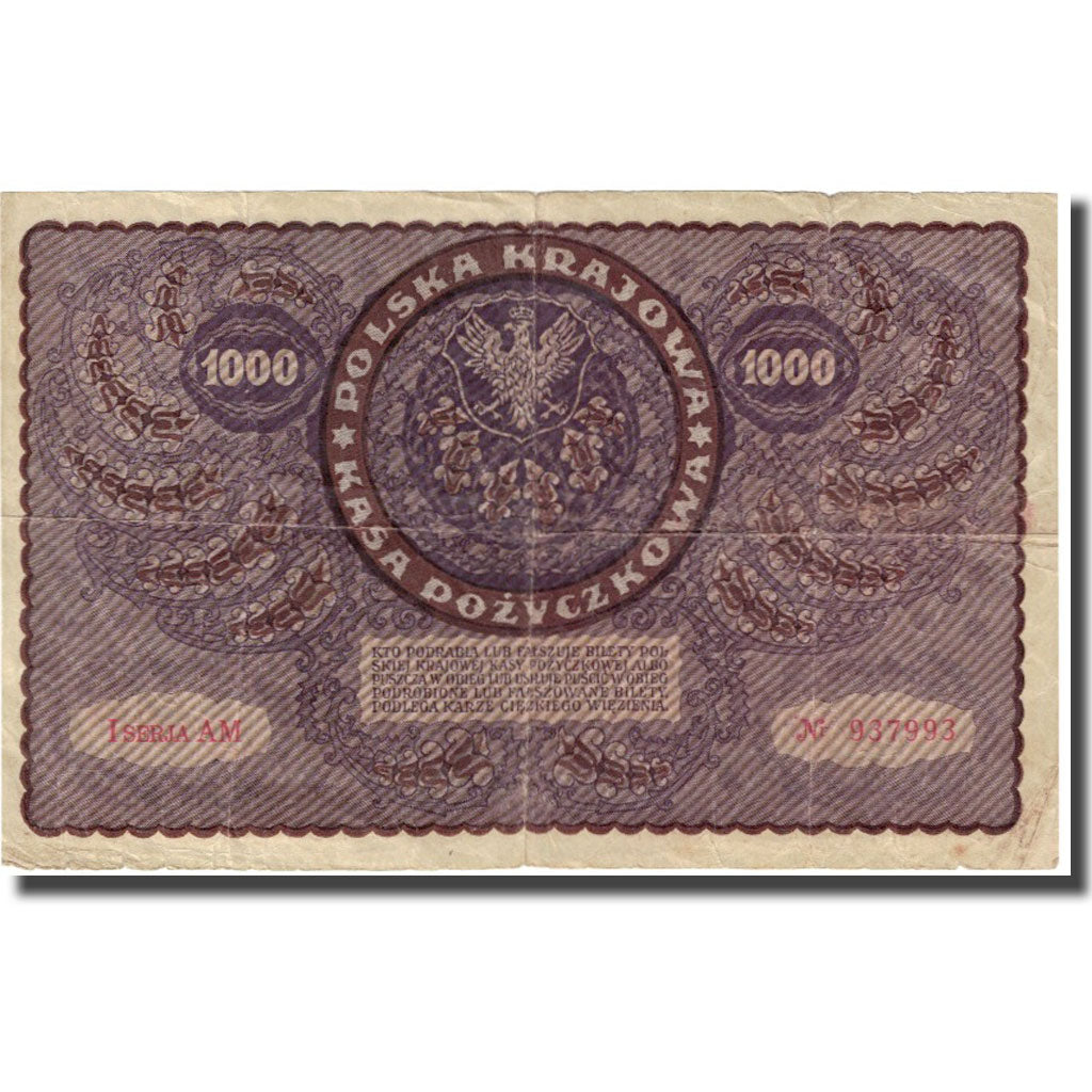 Banknote, Poland, 1000 Marek, 1919, 1919-08-23, KM:29, VF(20-25)