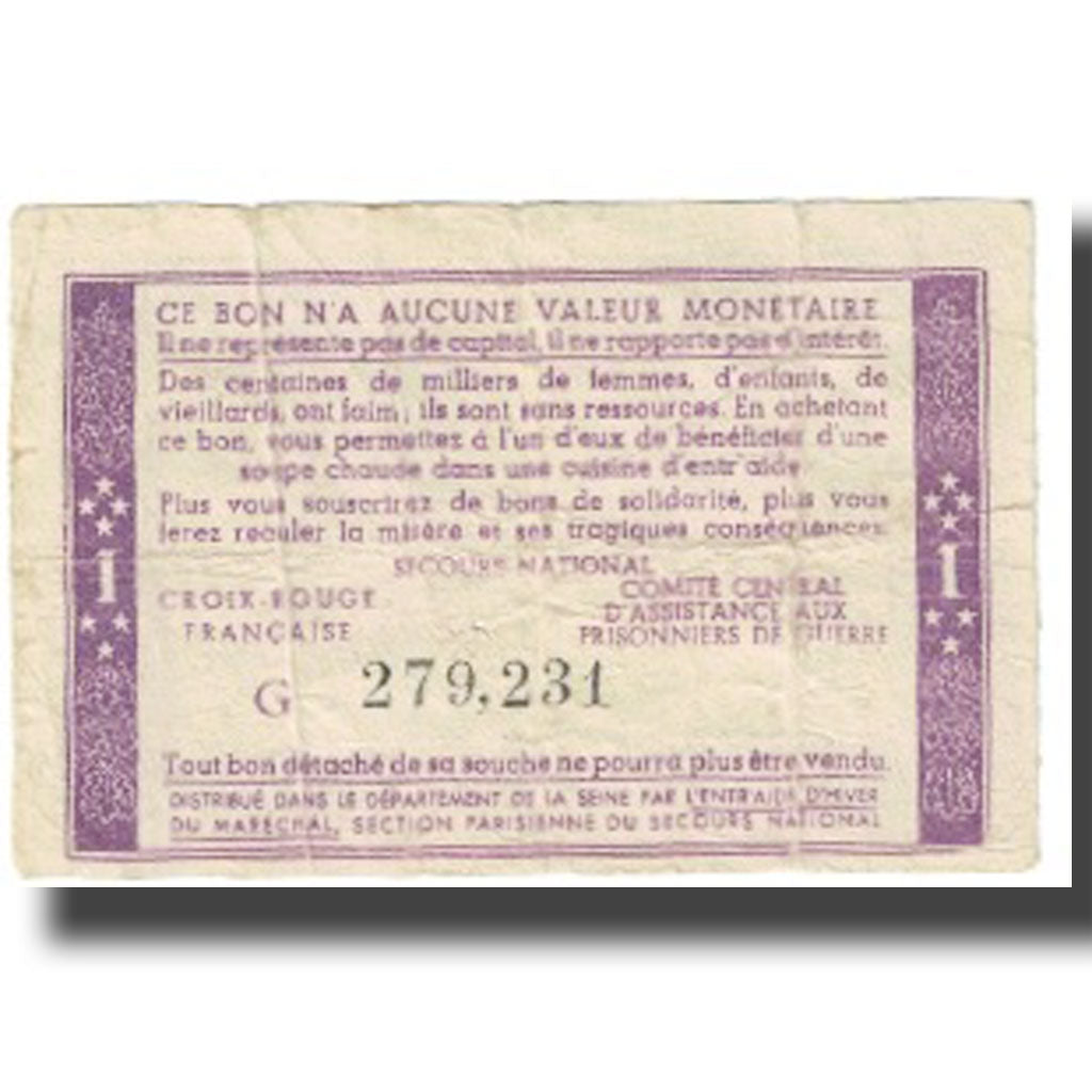 France, Bon de Solidarité, 1 Franc, EF(40-45)